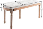 chairus 55" Button Tufted Semi-Circle Dining Bench Linen Halfmoon Entryway Bench Comfy Upholstered Bench Seat for Bay Window/Bedroom End of Bed/Living Room/Indoor, Beige
