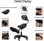 Kneeling Chair with Back Support for Office & Home | Ergonomic Posture Correction Stool | Angled Seat Design for Extended Sitting Comfort | Adjustable Computer Chair to Improve Posture