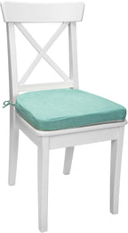 Chair Cushions for Dining Chairs, D-Shaped Non-Slip Seat Cushions with Removable Washable Covers & Ties, Chair Pads for Kitchen, Indoor Patio 17" x 16" (Aqua Blue, 6 Count) High-Resilience Foam