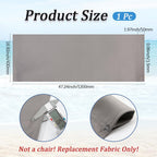 GORGECRAFT 120X43cm Beach Sling Chair Replacement Canvas Outdoor Lounge Chairs Covers Replacements Light Grey Portable Reclining Sling Chair Fabric for Sunbathing Garden Courtyard Relaxation