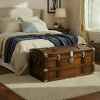 Steamer Trunk Hope Chest for Blankets, Amish Hand-Crafted in USA Maple, 36" Large Blanket Storage Trunks Bedroom Trunk or Blanket Trunk w/Cedar Tray & Brass Lock