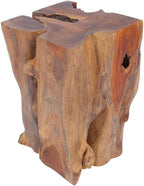 Rustic Stool Solid Teak Wood End Side Table, Small Wooden Stool, Plant Stand, Nightstand, Solid Teak Wood,-278