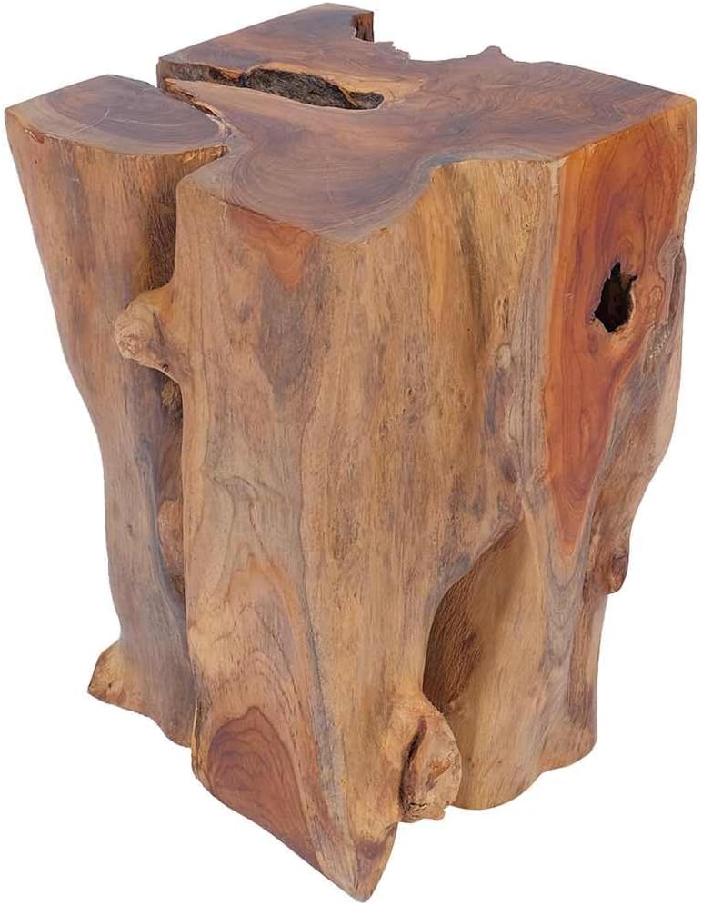 Rustic Stool Solid Teak Wood End Side Table, Small Wooden Stool, Plant Stand, Nightstand, Solid Teak Wood,-278