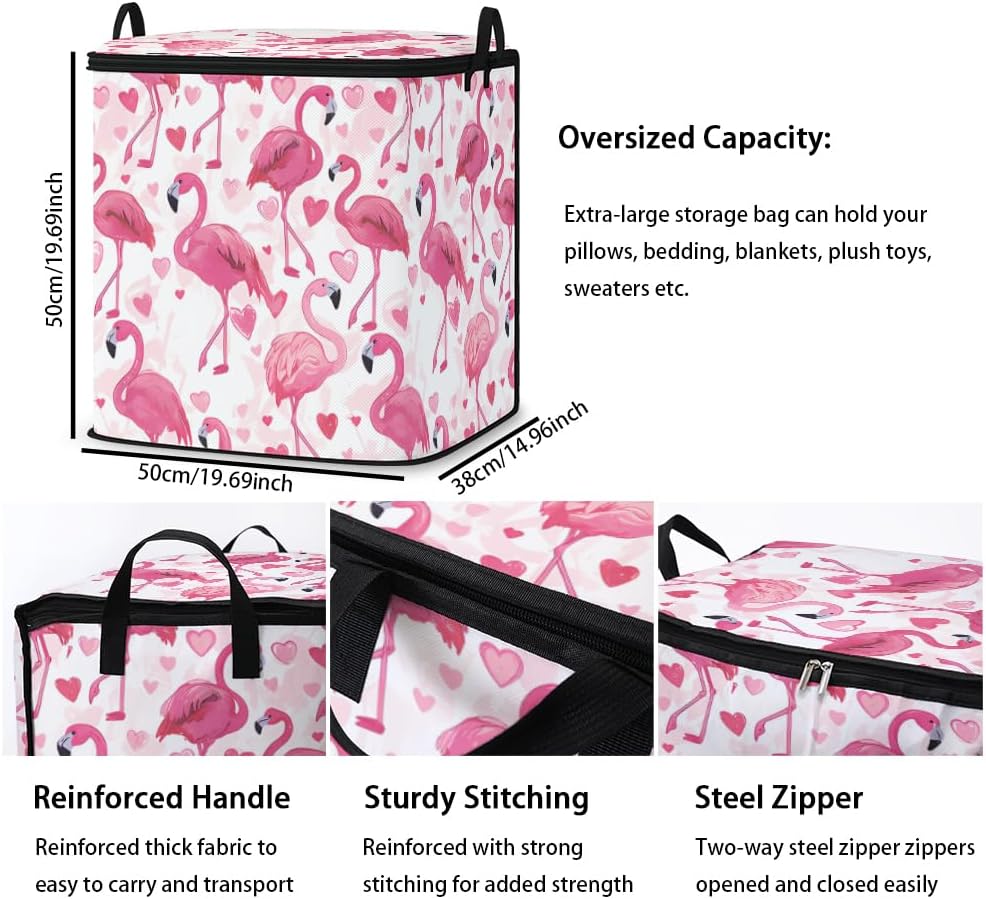 2pcs closet organizers and storage under bed,clothing blanket sweater sheet bedding comforter duvet quilt pillow toy storage bags with lids,dorm room essentials for containers 95L