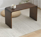 C Shaped End Table - Solid Wood Sofa Side Tables for Living Room & Home Office, Practical Laptop Desk and TV Tray