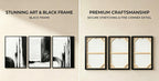 Black and White Textured Abstract Wall Art for Living Room, 3 Piece Framed Modern Artwork for Walls, Hand Painted Minimalist 3D Oil Paintings for Hallway Office Wall Decor 24x48 In