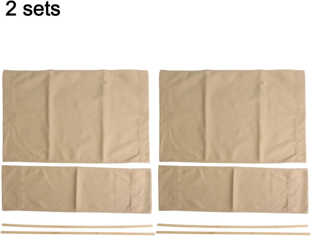 Washable Canvas Director Chair for Seat Covers Kit, 2 Sets for Replacement with Rods for Round Rod Chairs, Wear Resistant Foldable Slipcovers in Blue and White Stripes