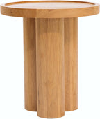 Christopher Knight Home Benny Round Solid Wood End Table, Wooden Side Table with Pedestal Base, Modern Accent Table for Living Room/Bedroom/Small Spaces, Indoor Small Pedestal Table, Natural