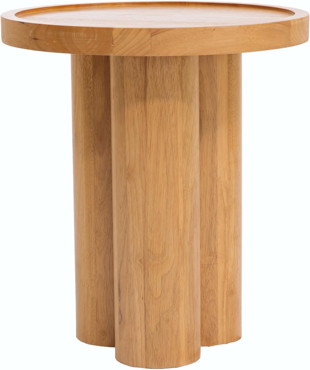 Christopher Knight Home Benny Round Solid Wood End Table, Wooden Side Table with Pedestal Base, Modern Accent Table for Living Room/Bedroom/Small Spaces, Indoor Small Pedestal Table, Natural