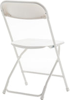 BTEXPERT Set of 20 Pack, Indoor Outdoor White Plastic Folding Chairs Stacking Steel Frame Commercial 650LB Weight Capacity Seating Home Garden Wedding Event Party Picnic Dining Church School Portable