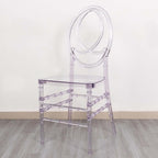 Efavormart Stackable Clear Acrylic Phoenix Chiavari Ghost Chair, Transparent Resin Armless Oval Back Chair