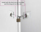 Refrigerator Door Lock with Padlock - White