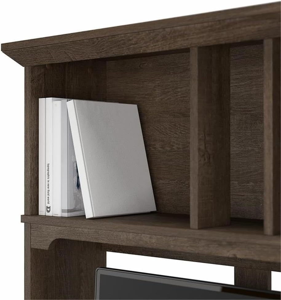 Bush Home Salinas 60W Hutch for L Shaped Desk in Ash Brown