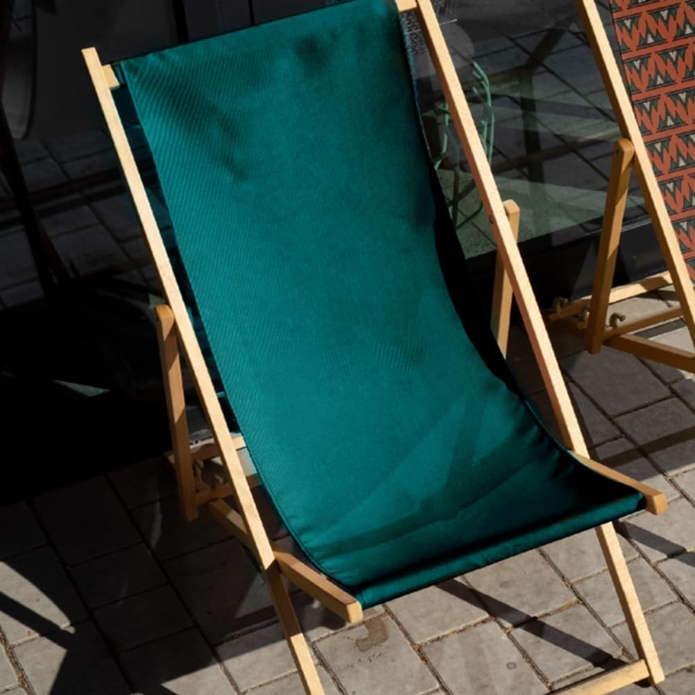 Beach Chair Replacement Cloth 115.6cmx43.5cm Dark Green Lounge Chair Replacement Canvas Simple Sling Chairs Replacement Fabric for Sunbathing Garden Courtyard Garden Beach