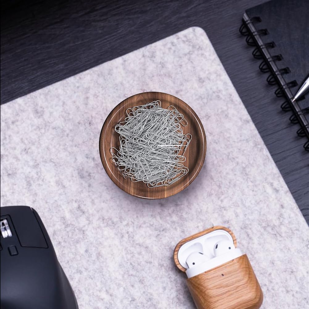grwanpen® Magnetic Walnut Wood Paper Clip Holder,Durable Wooden Magnetic Paper Clip Dispenser Metal Pin Organizer Holder Box Large Capacity for School Office Home Paper Clip Holder for Desk