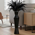 Tall Floor Vase, 23.6in Tall Modern Vase with Weighted Base - Matte Black Resin Vases for Dried Pampas Grass, Faux Flowers, Feathers & Home Decor
