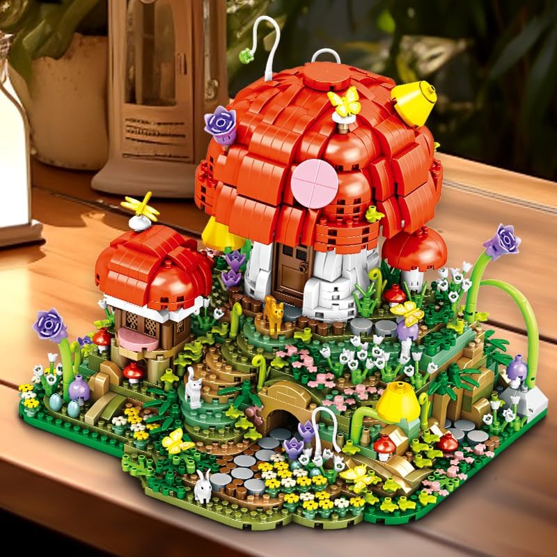 Mushroom House Mini Building Blocks Sets - 2798PCS Unique Creative Ideals Ganoderma Hotel Treehouse Micro Mini Blocks Bricks Kit Toys for Adult, Collectible Architecture Deco, Birthday Gift for Kid
