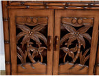 Entryway Cabinet Retro Country Board Wood Shoe Cabinet Old Living Room Wall Storage Cabinet Hollow Entrance Dining Sideboard Sideboard Storage Cabinet
