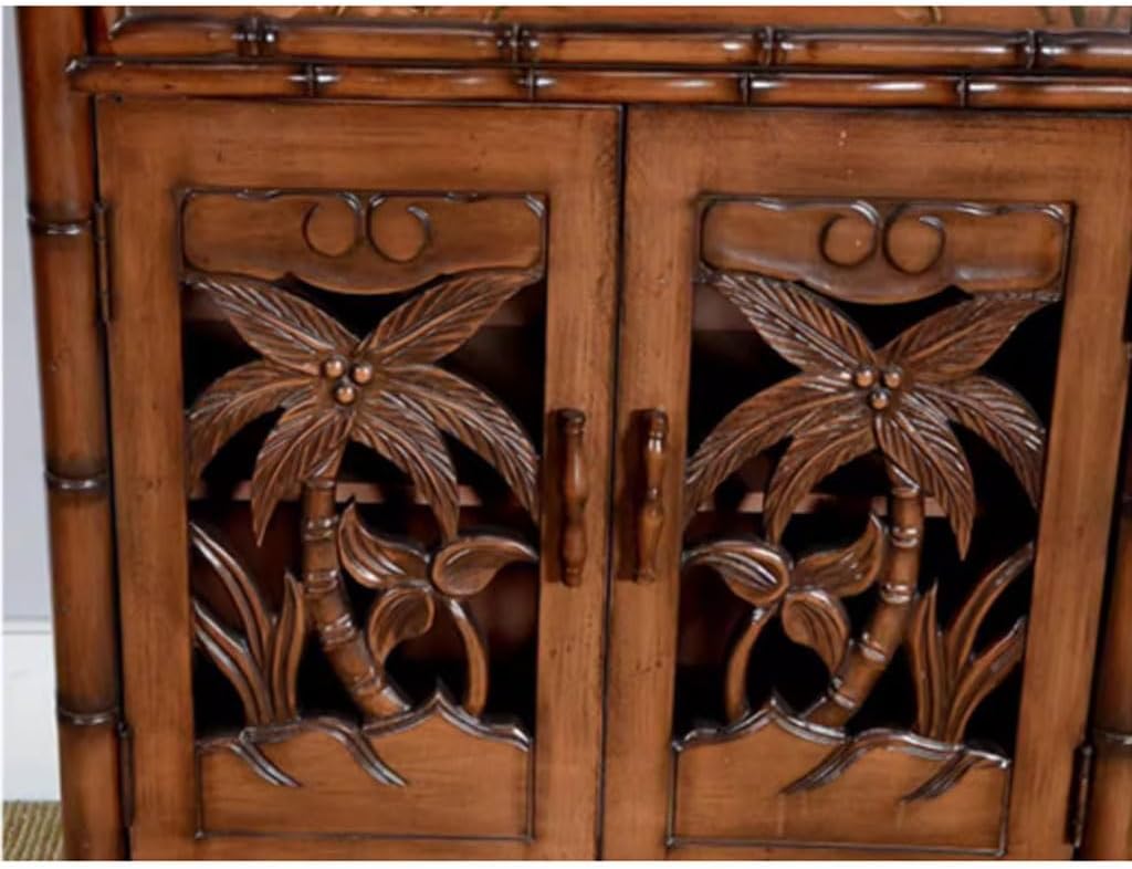 Entryway Cabinet Retro Country Board Wood Shoe Cabinet Old Living Room Wall Storage Cabinet Hollow Entrance Dining Sideboard Sideboard Storage Cabinet