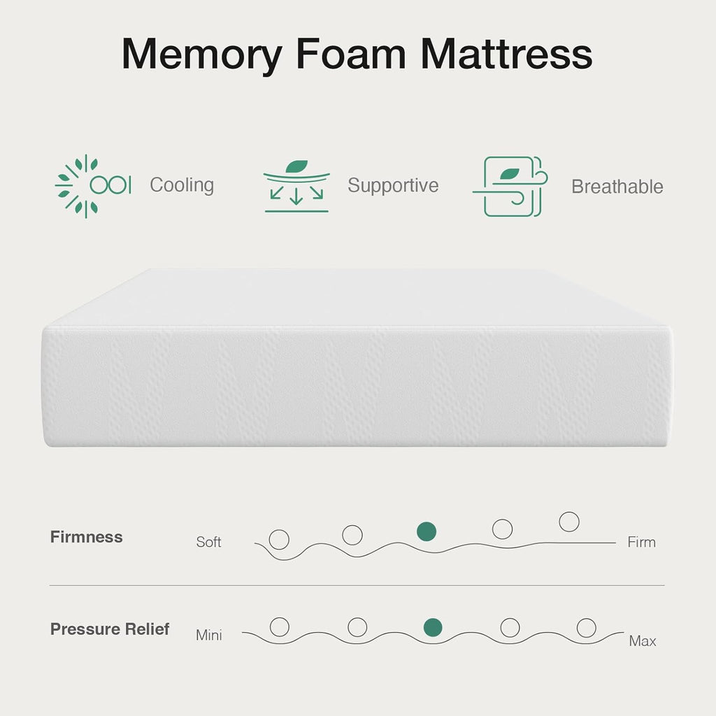 Novilla Twin Mattress, 6 Inch Twin Bed Mattress, Gel Memory Foam Mattresses for Cooling Night Sleep & Pressure Relief, CertiPUR-US Certified