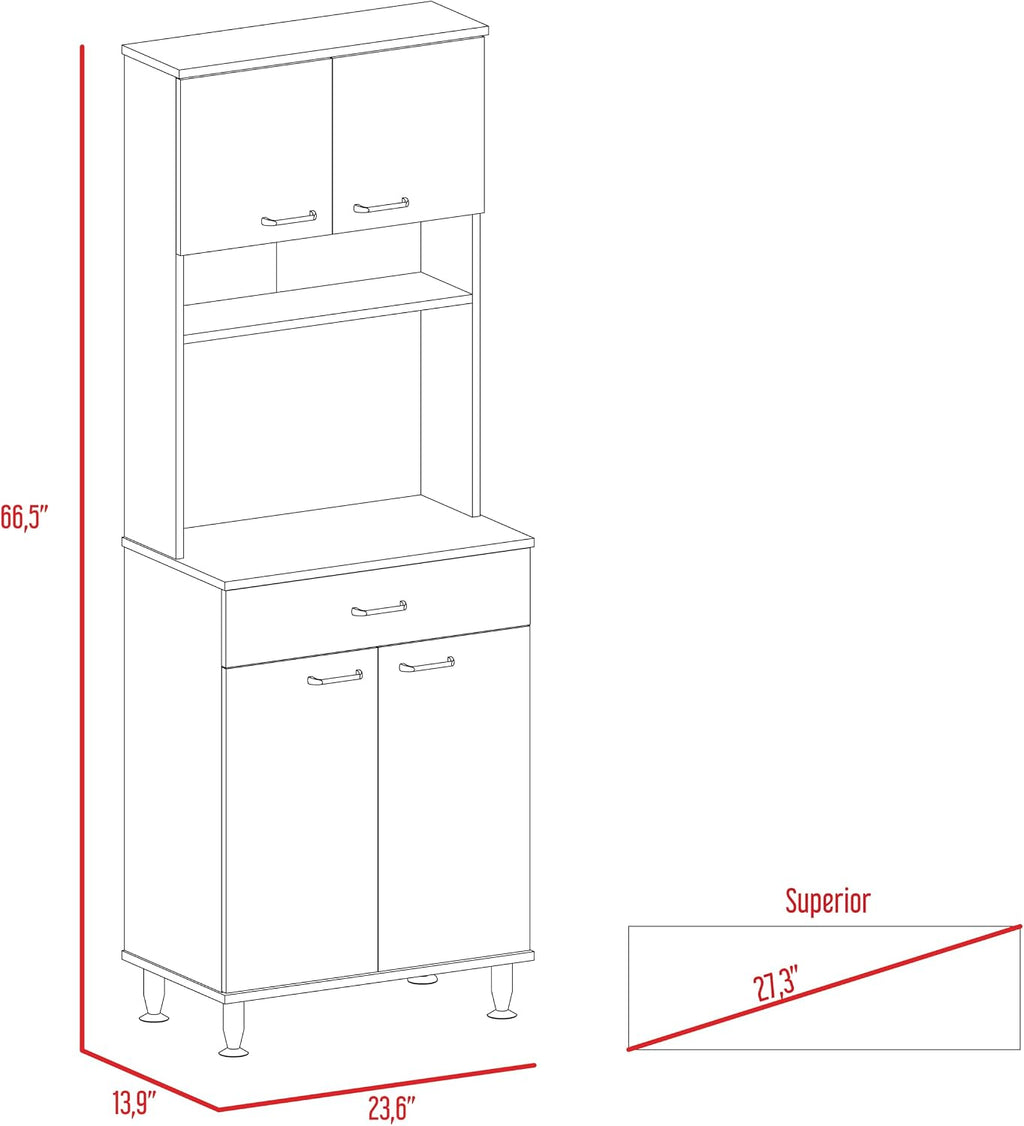 Kitchen Pantry with Countertop,Buffet Kitchen Sideboard,Closed & Open Storage for Kitchen,Laundry,Living Room,Bedroom-White,23.6 * 13.9 * 13.9