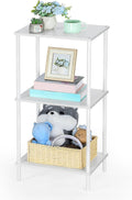 ETELI Tall End Table 3 Tier Small Tall Side Table Stand with Storage Shelves 31.6 Inch Nightstand Bedside Telephone Table for Small Space Living Room Bedroom Bathroom Kitchen, White