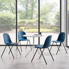 Blue Stackable Plastic Chair with Metal Leg, Quick Assembly Waiting Room Chairs, 300lb Capacity Commercial Event Reception Chair, Indoor and Outdoor Restaurants School Classroom, Set of 4