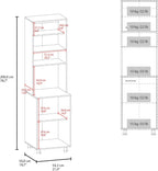 Kitchen Pantry with Open Storage and 2 Doors, White,for Kitchen