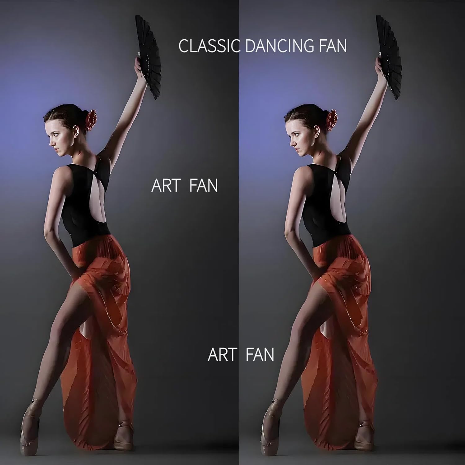 2026 New 5PCS Folding Hand Fans, 8.4" Mysterious Oriental Stylish Vintage Bamboo Silk Fan. Ideal for Dancing, Party, Home Decor and Events (5)