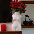 Reimagine Discovery Female Body Vase, Clean Girl Aesthetic Room Decor, Modern Home Decor Ceramic Flower Vase for Living, Bedroom & Office, Minimalist Decorative Vase Body Sculpture (Matte White)