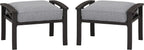 RoyalCraft Durable Iron Patio Footstool with Cushions ?Stable, Weather-Resistant Outdoor Ottoman for Relaxation & Extra Seating