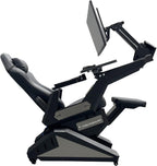 KING COCKPIT Zero-Gravity Reclining Chair for PC Gaming, Sim Racing &Home Office, Workstation with Electrically Adjustable Monitor Distance,Adjustable Keyboard Tray&Cup Holder-Black