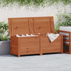 Outdoor Cushion Box Large Storage Bench Solid Fir Wood Garden Deck Organizer 59 Inch Patio Furniture Waterproof Finish Rectangular Trunk