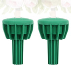 Cemetery Vase Rubber Inserts, Silicone Secure Flowers Holder for Headstone 2 Packs, Green