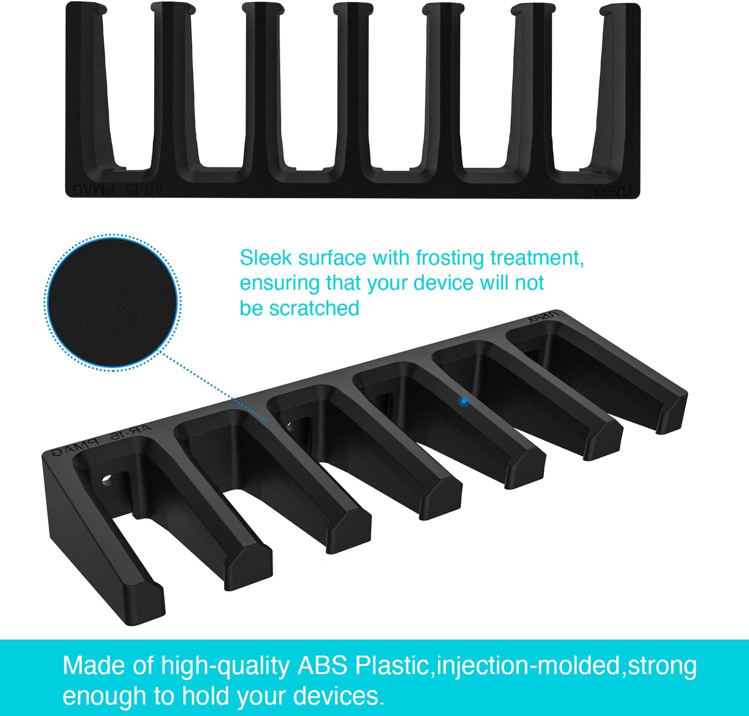 Solid ABS 6X Standard PMAG Wall Mount, Mag Holder, Home Magazine Storage Rack