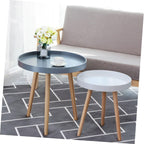 Veemoon Nordic Style Small Round Side Table White Mini Coffee Accent Table for Sofa and Bedside Indoor Balcony Use