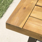 Acacia Wood Outdoor Dining Bench, Backless Patio Bench for Garden and Poolside