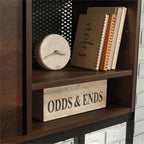 Sauder Briarbrook Engineered Wood and Metal Large Hutch in Barrel Oak