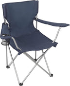 Four-Fold Camping Chair with Cup Holder, Dark Blue