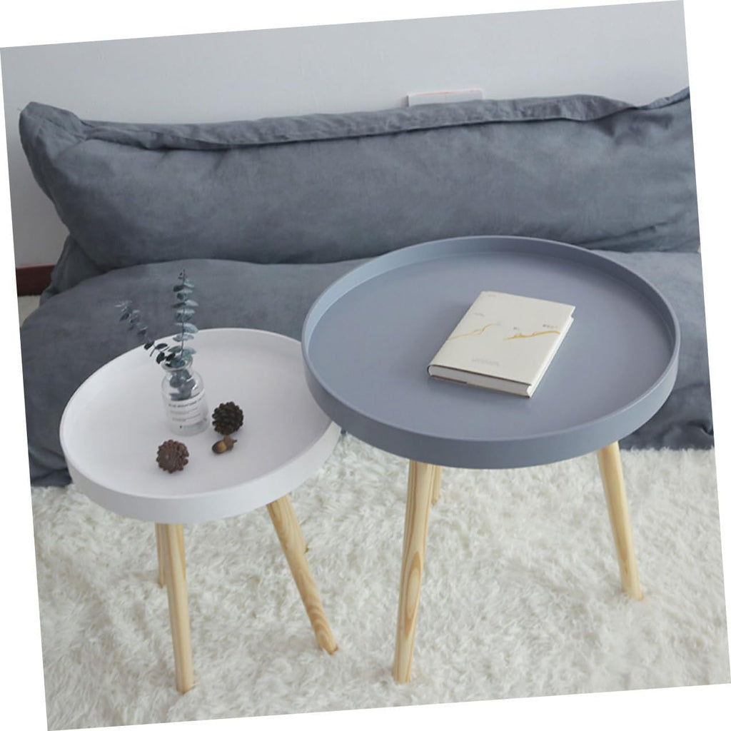 Nordic Style Small Round Indoor Coffee Table White Mini Sofa Side Table for Living Room and Balcony Compact Household
