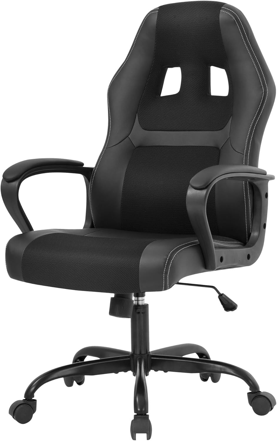 PayLessHere Gaming Chair Ergonomic Office Chair Computer Chair with Lumbar Support Ergonomic Pu Leather Adjustable Height Executive Chair for Women Men and Adults (Classic, Black)