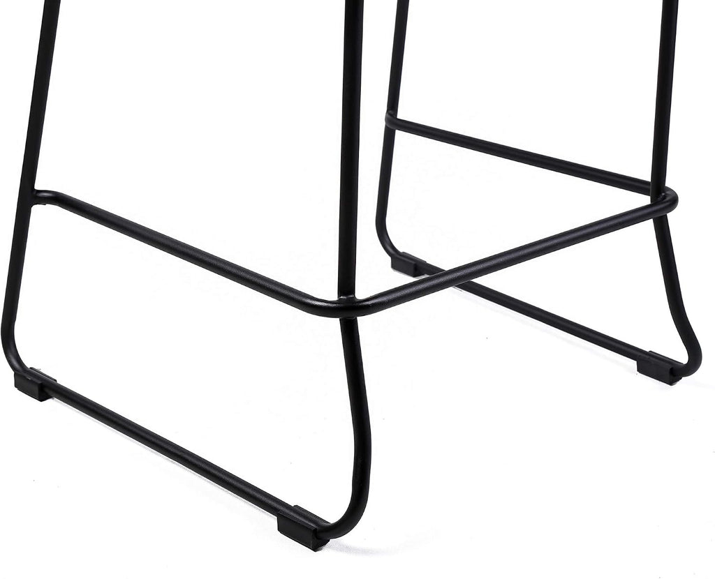 armen LIVING Shasta Indoor Outdoor Patio Metal and Black Rope Stackable Barstool, 30" Seat Height, Set of 2