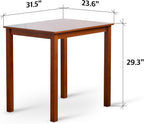 Livinia Seattle 3-Piece Wooden Dining Table Set for 2, Modern Farmhouse Kitchen Dining Room Set with Solid Wood Ladder Back Chairs for Small Space (Antique)