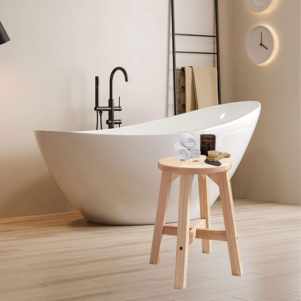 Lestar H18 Wooden Stool, Solid Wood Round Stools