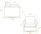 Swivel Accent Chair,30.7 Inch Wide Upholstered Square Comfy Lounge Armchair with 360 Degree Rotation,Ideal for Living Room, Bedroom, Apartment, Nursery Home Decor (Charcoal)