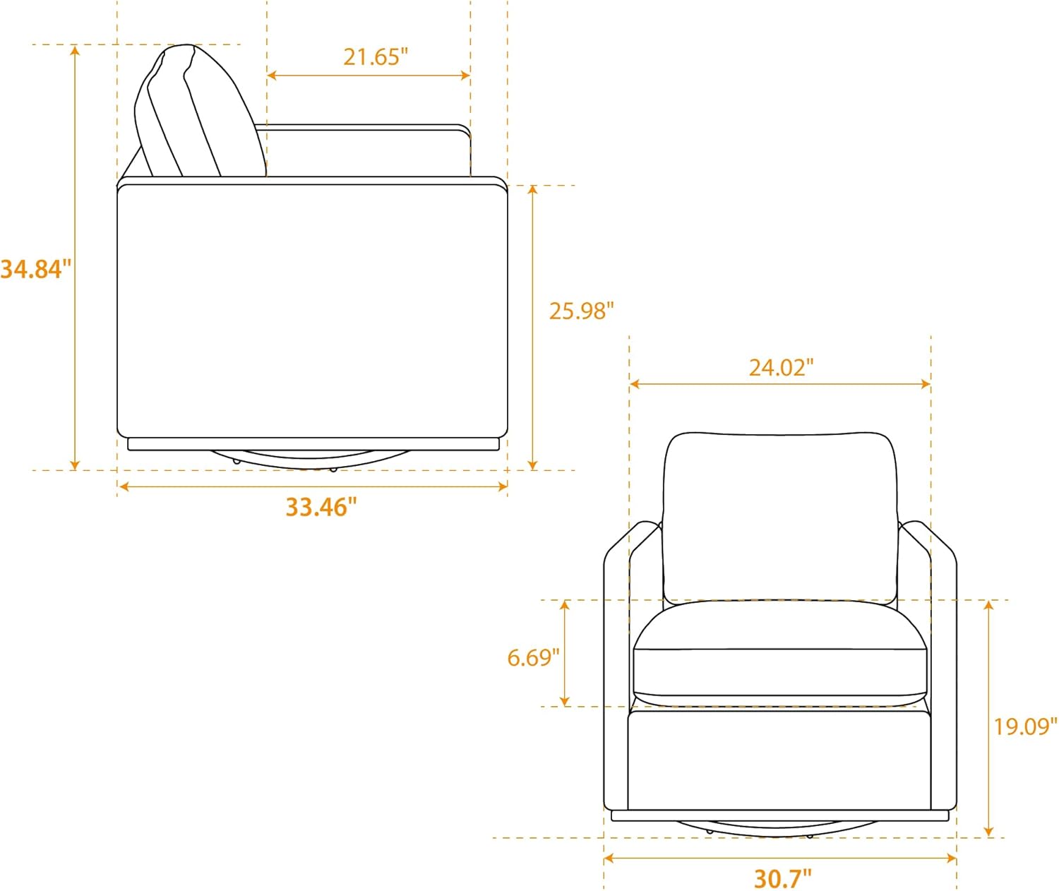 Swivel Accent Chair,30.7 Inch Wide Upholstered Square Comfy Lounge Armchair with 360 Degree Rotation,Ideal for Living Room, Bedroom, Apartment, Nursery Home Decor (Charcoal)