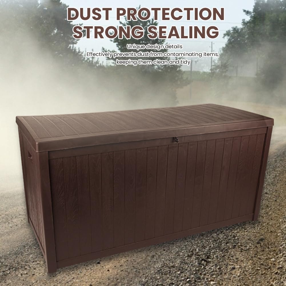Large Storage Bench Lockable Outside Storage Box Container Waterproof for Furniture Outdoor Cushions Garden Pool Tools