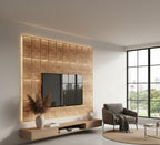 Teak Hanging Room Divider Panels, Set of 12