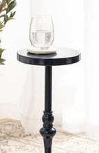 Kate and Laurel Stratton Vintage Round Pedestal Drink Table; 9 x 9 x 22; Navy Blue; Decorative Mini Table for Use as Indoor Plant Stand or Cute Living Room Accent