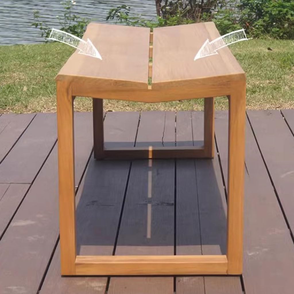 Patio Benches for Outdoors Waterproof Bench Solid Wood Park Chair Courtyard Balcony Teak Shoe Changing Garden Benches for Outdoors